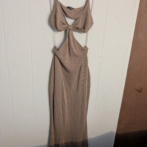 Fashion Nova Cut Out Knit Maxi Dress L